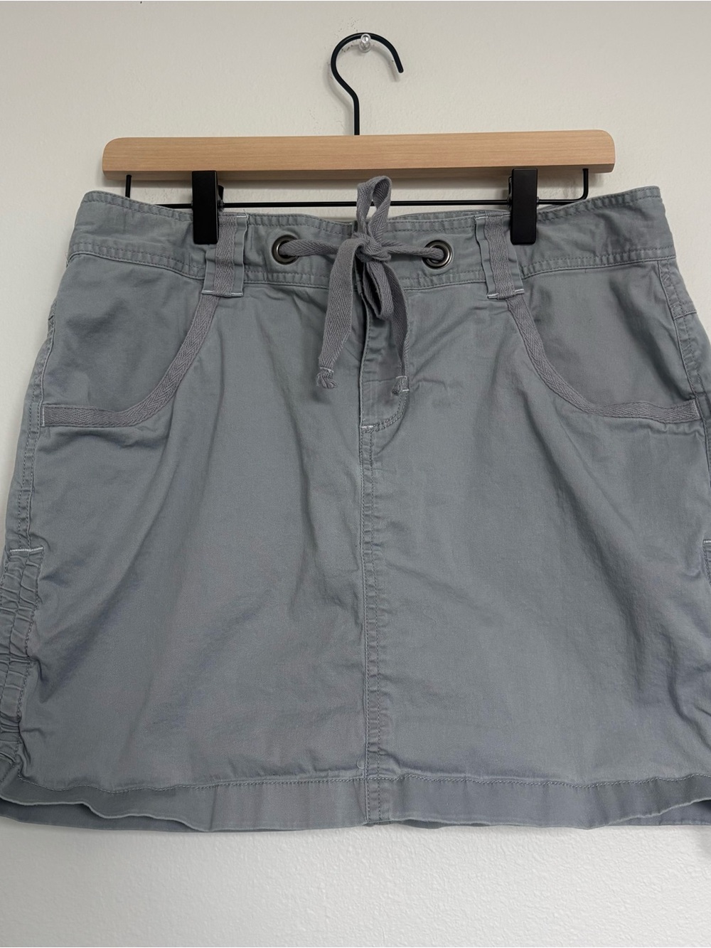 Y2K The North Face Gray Cotton Mini Skirt Women’s Large Cargo Utility Cargo Chic